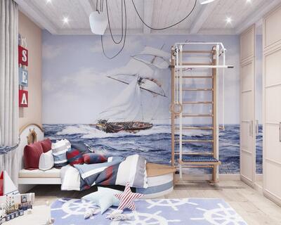 Дизайн детской комнаты в морском стиле