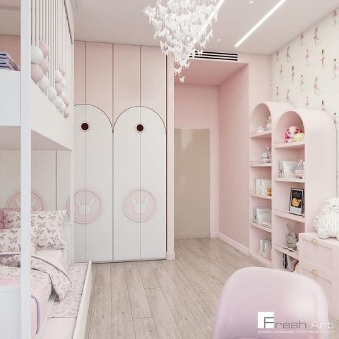 Дизайн детской комнаты для девочек 1755.jpeg | Fresh Art - дизайн студия