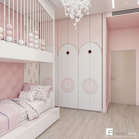 Дизайн детской комнаты для девочек 1756.jpeg | Fresh Art - дизайн студия
