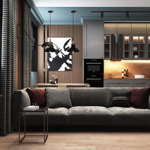 Дизайн интерьера квартиры 60 м2 в стиле лофт в ЖК SREDA г. Москва  | Fresh Art - дизайн студия